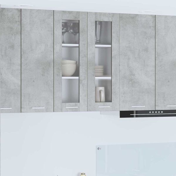 vidaXL Armoire suspendue Gris b&eacute;ton 60 x 31 x 80 cm Bois d'ing&eacute;nierie