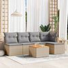 vidaXL Salon de jardin avec coussins 6 pcs beige r&eacute;sine tress&eacute;e
