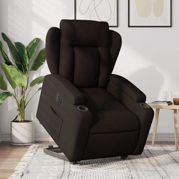 vidaXL Fauteuil inclinable électrique marron foncé tissu