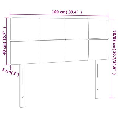 vidaXL Tête de lit à LED Rose 100x5x78/88 cm Velours