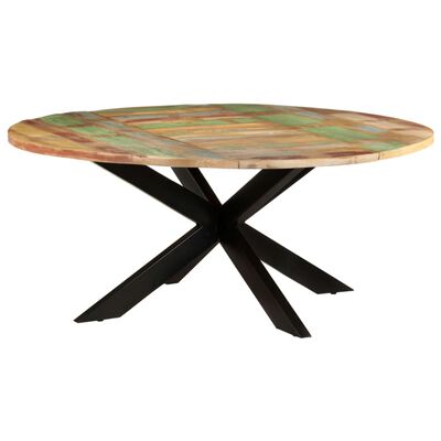 vidaXL Table à dîner ronde 175x75 cm Bois de récupération massif