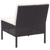 vidaXL Salon de jardin 8 pcs avec coussins r&eacute;sine tress&eacute;e noir