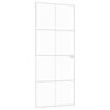 vidaXL Porte d'int&eacute;rieur Blanc 83x201,5 cm Tremp&eacute; verre aluminium fin