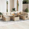 vidaXL Salon de jardin avec coussins 9 pcs beige r&eacute;sine tress&eacute;e
