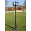 vidaXL Lampadaire de jardin 3 bras 215 cm Vert foncé/Noir Aluminium