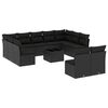 vidaXL Salon de jardin 12 pcs avec coussins noir r&eacute;sine tress&eacute;e