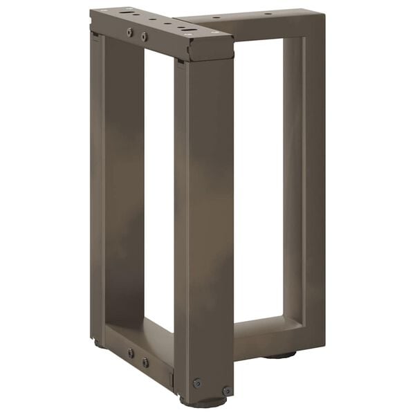 vidaXL Pieds de table basse en T, 2 pi&egrave;ces, noir, 38 x 25 x (42-43) cm, acier