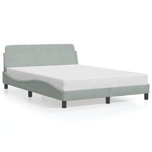 vidaXL Cadre de lit Dover gris clair 120x200 cm velours