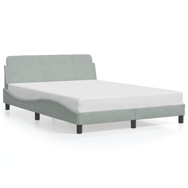 vidaXL Cadre de lit Dover gris clair 120x200 cm velours