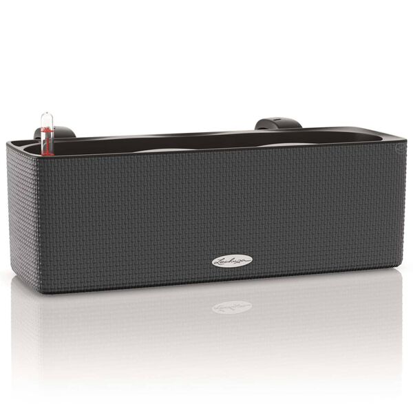 LECHUZA Jardini&egrave;re CUBE color triple avec supports Anthracite 13684