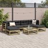 vidaXL Salon de jardin 7 pcs avec coussins bois de pin imprégné