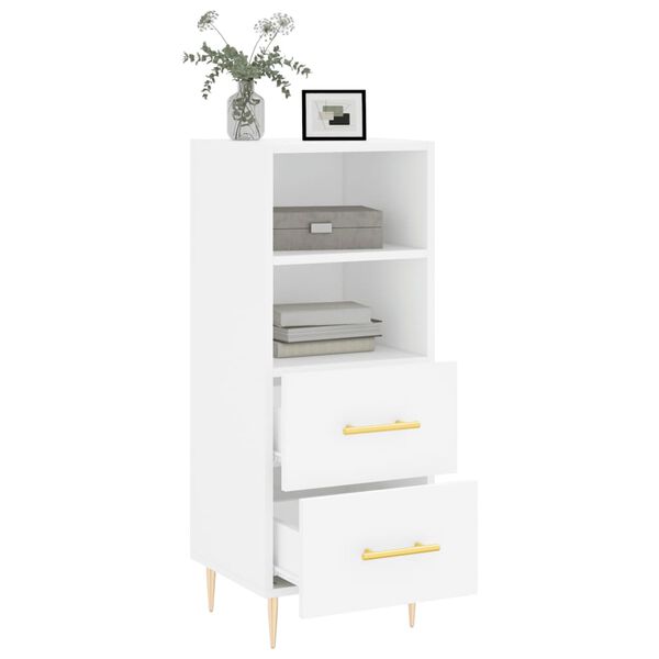 vidaXL Buffet blanc 34,5x34x90 cm bois d'ing&eacute;nierie