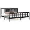 vidaXL Cadre de lit t&ecirc;te de lit noir 180x200 cm pin massif Super King