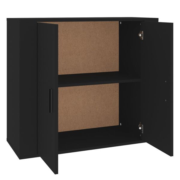 vidaXL Buffet Noir 80x33x70 cm Bois d'ingénierie