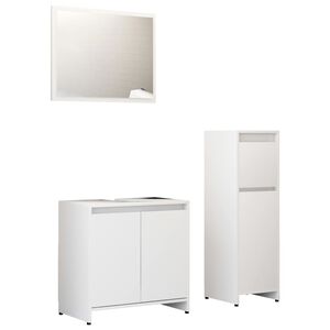 vidaXL Ensemble de meubles de bain 3 pcs Blanc Bois d'ing&eacute;nierie