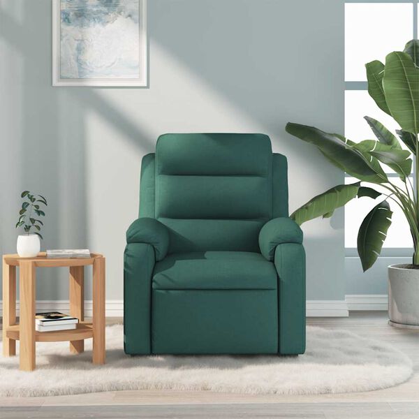 vidaXL Fauteuil de massage inclinable Vert fonc&eacute; Tissu