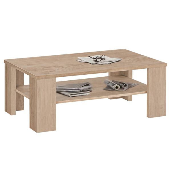 FMD Table basse avec &eacute;tag&egrave;re couleur de ch&ecirc;ne