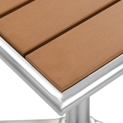 vidaXL Table de jardin Argenté 60x60x70 cm Aluminium et WPC