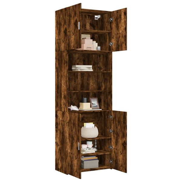 vidaXL Buffet haut ch&ecirc;ne fum&eacute; 80x42,5x249 cm bois d'ing&eacute;nierie
