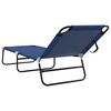 vidaXL Chaise longue pliante Bleu 188 x 57 x 86,5 cm Polyester
