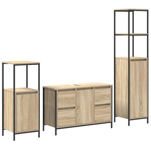 vidaXL Ensemble de mobilier de salle de bain avec tiroir 3 pcs
