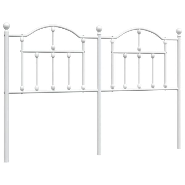 vidaXL T&ecirc;te de lit de remplacement m&eacute;tal blanc 135 cm