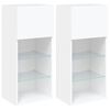 vidaXL Meubles TV avec lumi&egrave;res LED 2 pcs blanc 40,5x30x90 cm