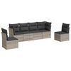 vidaXL Salon de jardin 6 pcs avec coussins gris clair r&eacute;sine tress&eacute;e