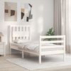 vidaXL Cadre de lit sans matelas blanc bois massif
