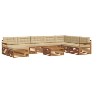 vidaXL Ensembles de canap&eacute;s avec coussin 9 pcs Naturel et Beige