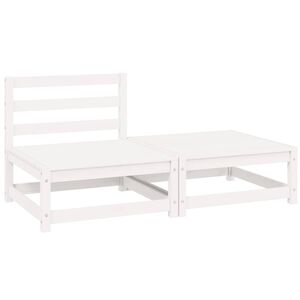 vidaXL Salon de jardin 2 pcs blanc bois de pin massif