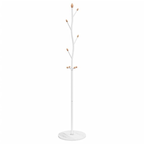 vidaXL Porte-manteau blanc 177 cm fer enduit de poudre