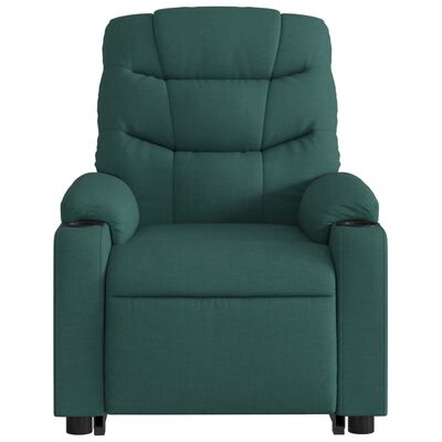 vidaXL Fauteuil inclinable de massage électrique Vert foncé Tissu