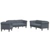 vidaXL Ensemble de canap&eacute;s 3 pcs gris fonc&eacute; velours