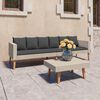 vidaXL Salon de jardin 2 pcs avec coussins R&eacute;sine tress&eacute;e Beige