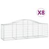 vidaXL Paniers &agrave; gabions arqu&eacute;s 8 pcs 200x50x60/80 cm Fer galvanis&eacute;