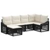 vidaXL Ensemble de canap&eacute; de jardin 6 pc Noir polyrotin