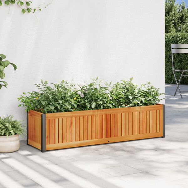 vidaXL Jardini&egrave;re 110x30x27,5 cm bois massif d'acacia et acier
