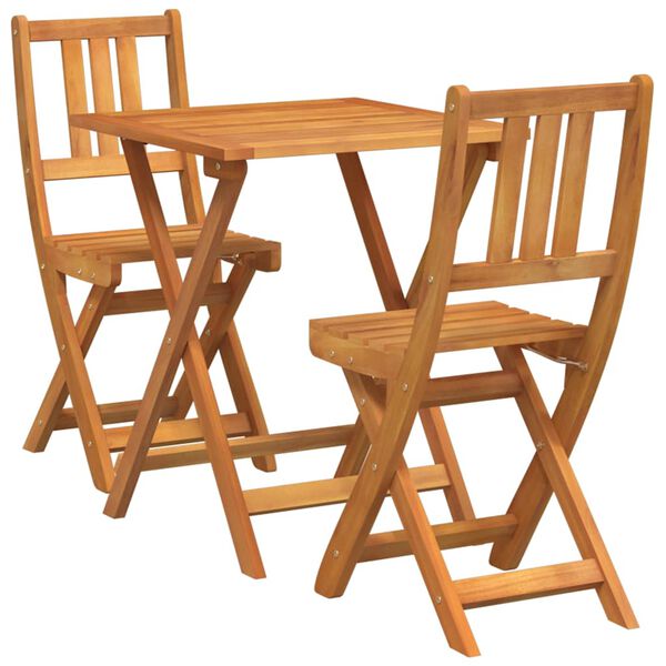 vidaXL Ensemble bistrot 3 pcs Huile Naturelle Bois d'Acacia Massif