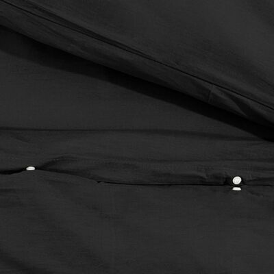 vidaXL Ensemble de housse de couette Noir 135x200 cm Coton