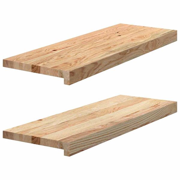vidaXL Marches d'escalier 2 pcs non traité bois de chêne massif