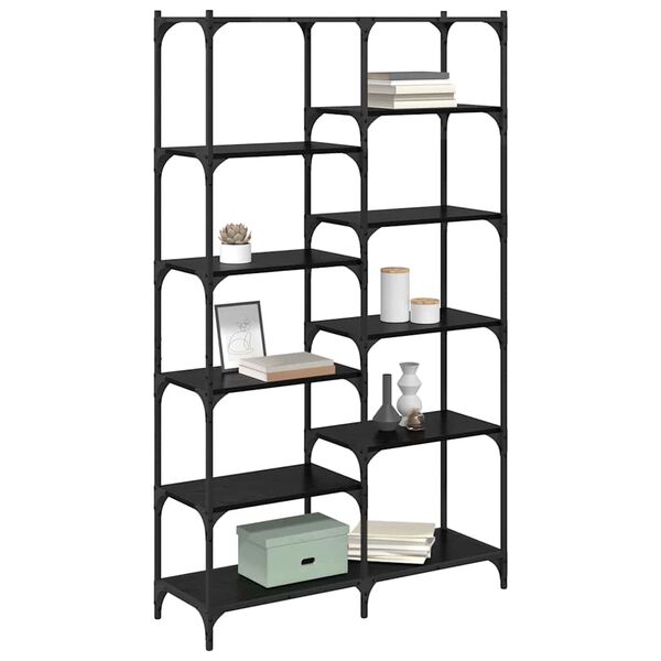 vidaXL &Eacute;tag&egrave;re Ch&ecirc;ne noir 100 x 32 x 170 cm Bois d'ing&eacute;nierie