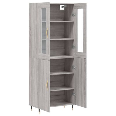 vidaXL Buffet haut Sonoma gris 69,5x34x180 cm Bois d'ingénierie