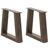 vidaXL Pieds de table basse en forme de V, 2 pi&egrave;ces, acier naturel, 40 x (30-31,3) cm