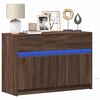 vidaXL Meuble TV avec LED ch&ecirc;ne marron 91x34x61 cm bois d'ing&eacute;nierie