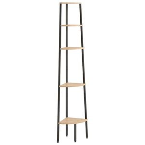 vidaXL &Eacute;tag&egrave;re d'angle 5 niveaux Marron clair et noir 45,5x31,5x180 cm