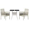 vidaXL Ensemble de salle &agrave; manger pour jardin 3 pcs Gris clair
