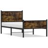 vidaXL Cadre de lit en m&eacute;tal sans matelas ch&ecirc;ne fum&eacute; 75x190 cm