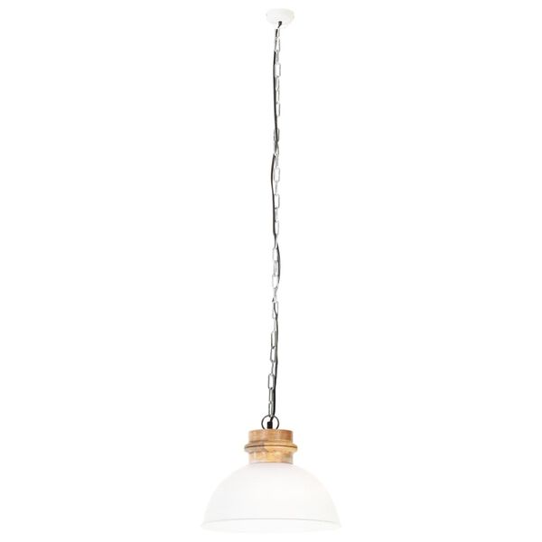 vidaXL Lampe suspendue industrielle Blanc Rond 32 cm E27 Manguier