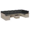 vidaXL Ensemble de canapé de jardin 11 pcs Gris clair Poly rotin